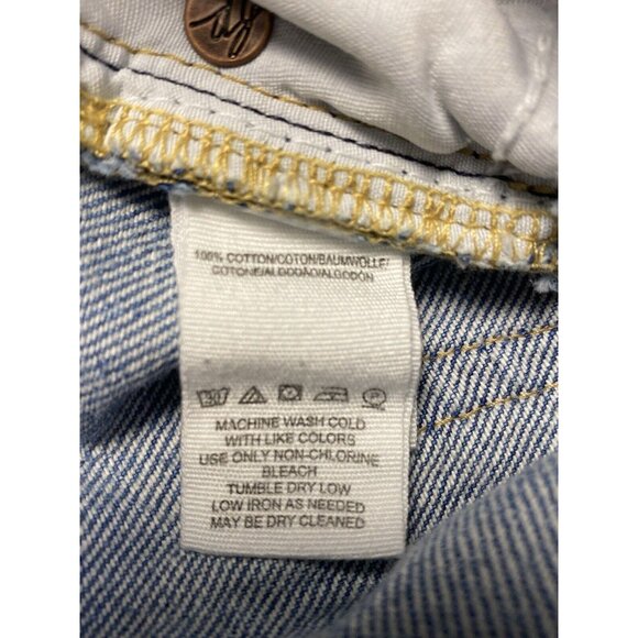 Free People Jeans Women's 25 Mid Rise Straight Leg Denim Distressed Button Fly - Picture 10 of 11